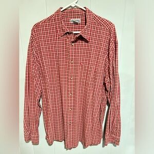 Men’s XL Aeropostale Red & Tan Medium Weight Fall Button Down Shirt
